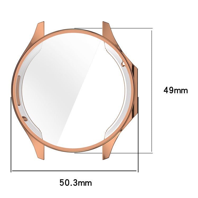 For Oppo Watch X2 / OnePlus Watch 3 Electroplating TPU Protective Cover Watch Case with Screen Film - Rose Gold
