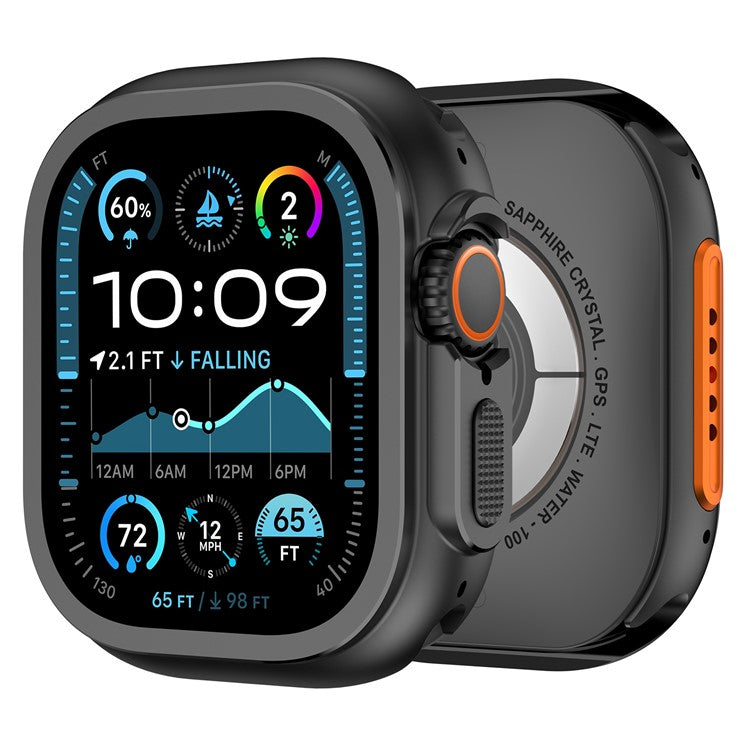 For Apple Watch Ultra 2 49mm / Ultra 49mm Protective Case Alloy Watch Frame - Black