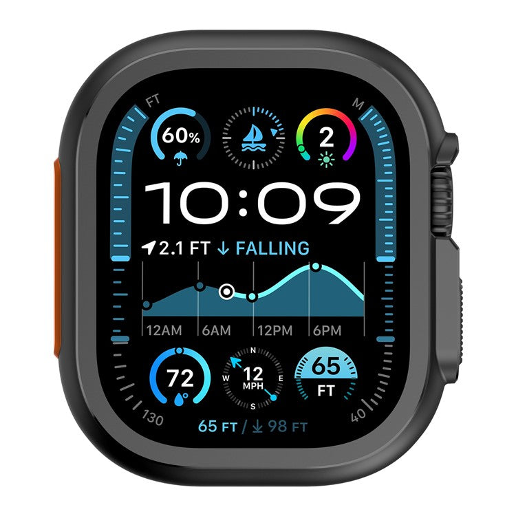 For Apple Watch Ultra 2 49mm / Ultra 49mm Protective Case Alloy Watch Frame - Black