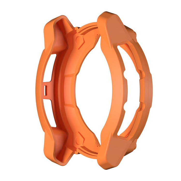 For Garmin Instinct 3 Solar 50mm TPU Watch Case Hollow-Out Rugged Bumper Cover - Orange