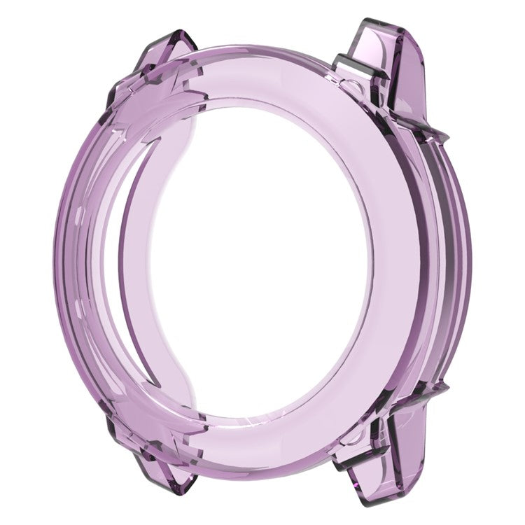 For Garmin Instinct 3 45mm Watch Case Soft TPU Protective Cover - Transparent Purple