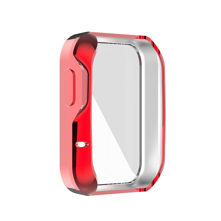 Full Coverage Soft TPU Smart Watch Protective Case with Screen Protector for Xiaomi Mi Watch Lite/Redmi Watch - Red