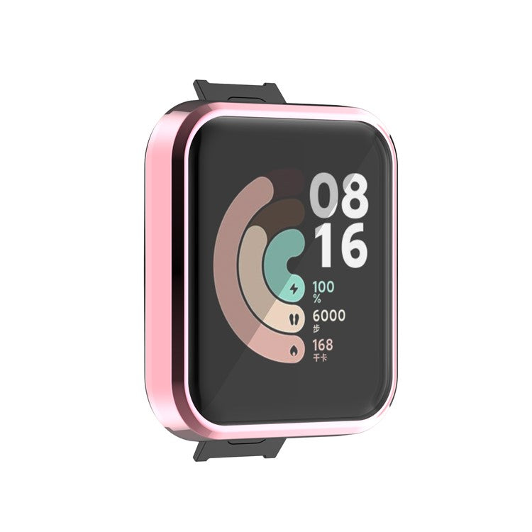 Full Coverage Soft TPU Smart Watch Protective Case with Screen Protector for Xiaomi Mi Watch Lite/Redmi Watch - Pink
