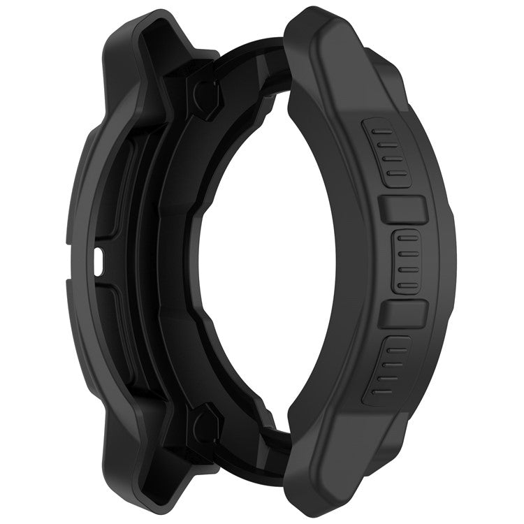 For Garmin Instinct 3 45mm / Solar 45mm Armor Watch Case Shockproof TPU Rugged Protective Cover - Black