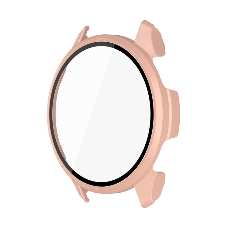 For Garmin Approach S50 Watch Case PC Frame Cover with Tempered Glass Screen Film - Pink