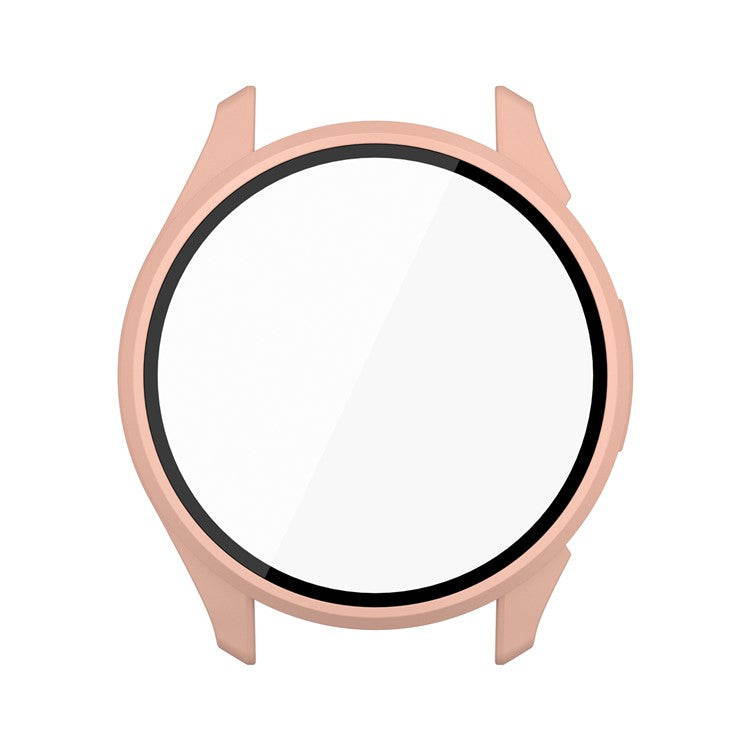 For Garmin Approach S50 Watch Case PC Frame Cover with Tempered Glass Screen Film - Pink