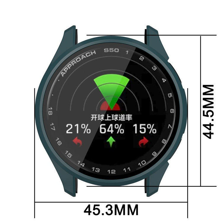 For Garmin Approach S50 Watch Case PC Frame Cover with Tempered Glass Screen Film - Pink