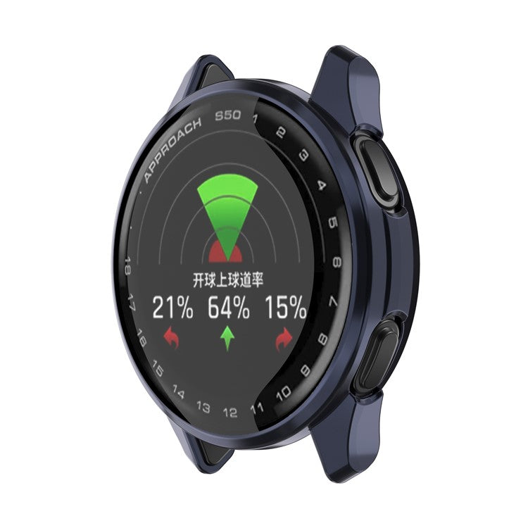 For Garmin Approach S50 Watch Case Electroplating Full Wrapped TPU Cover - Midnight Blue
