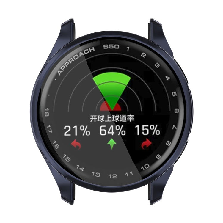 For Garmin Approach S50 Watch Case Electroplating Full Wrapped TPU Cover - Midnight Blue