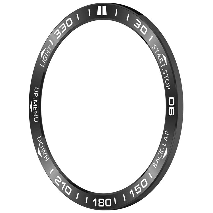 For Garmin Fenix 8 51mm AMOLED Version Stainless Steel Bezel Scratch Resistant Protective Ring - Black+White