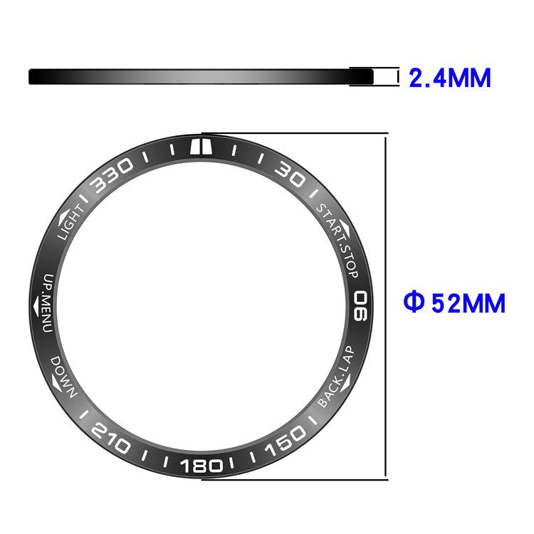 For Garmin Fenix 8 51mm AMOLED Version Stainless Steel Bezel Scratch Resistant Protective Ring - Black+White