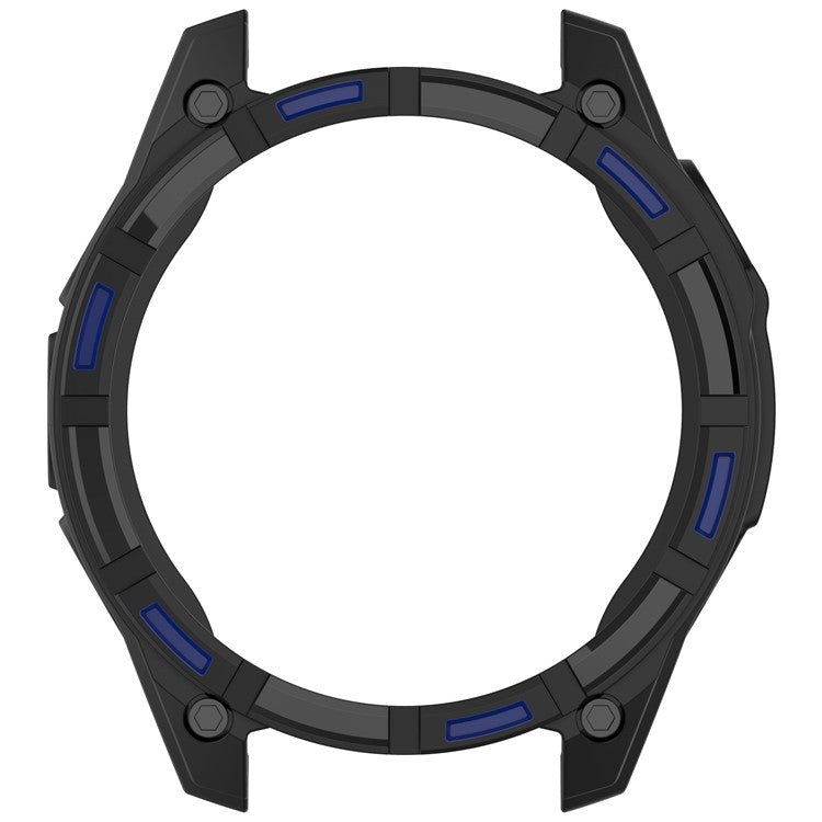 For Garmin Tactix 8 51mm AMOLED Version Soft TPU Watch Case Hollow Shockproof Bumper Frame Cover - Black+Blue