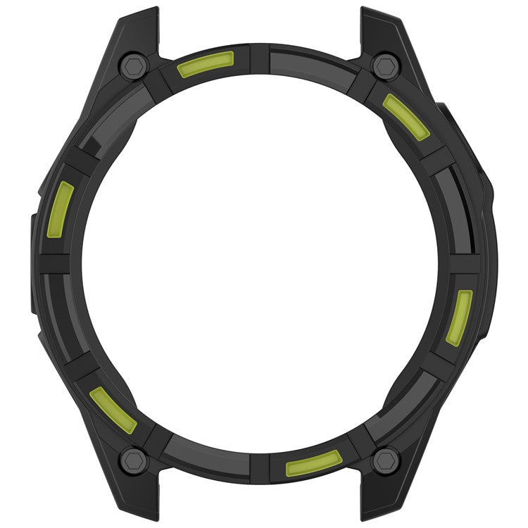 For Garmin Tactix 8 51mm SOLAR Version Soft TPU Watch Case Hollow Shockproof Bumper Frame Cover - Black+Green