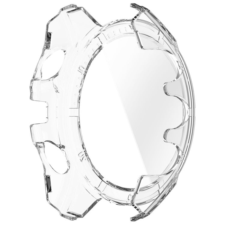 For Garmin Tactix 8 51mm SOLAR Version Watch Case PC Frame with Tempered Glass Screen Film - Transparent