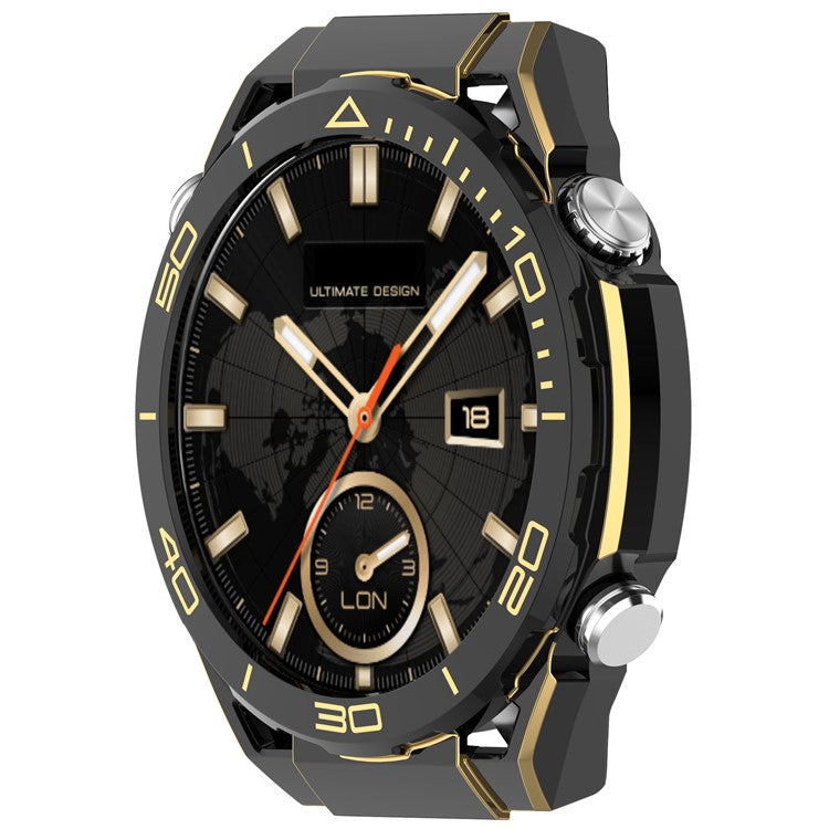 For Huawei Watch GT 5 Pro 46mm Protective Case High End Dropproof PC Watch Frame - Black+Gold