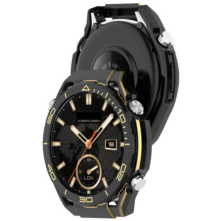 For Huawei Watch GT 5 Pro 46mm Protective Case High End Dropproof PC Watch Frame - Black+Gold