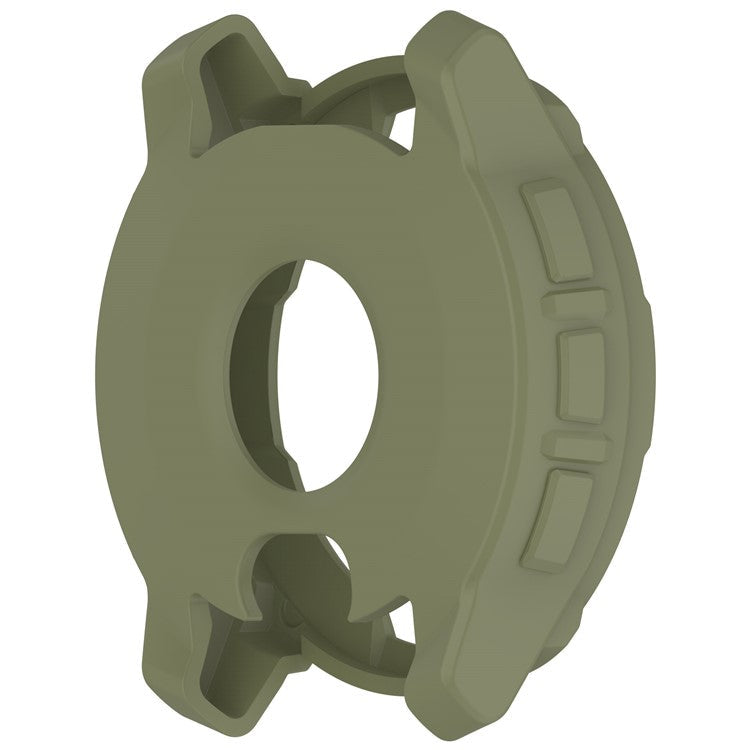 For Garmin Instinct E 45mm Watch Case Silicone Shockproof Bumper Frame - Army Green