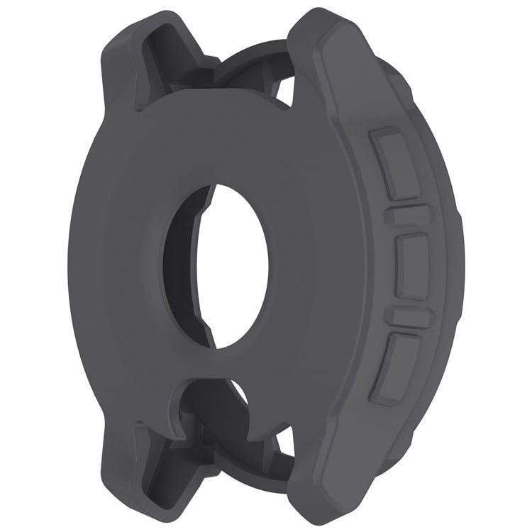 For Garmin Instinct 3 AMOLED 45mm / Instinct 3 Solar 45mm Watch Case Silicone Shockproof Bumper Frame - Grey