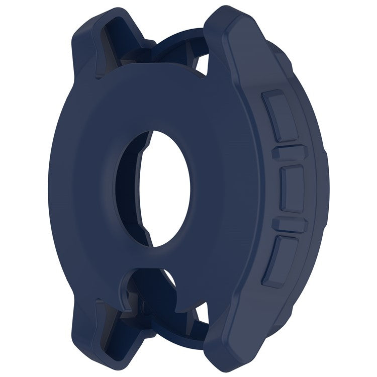 For Garmin Instinct 3 AMOLED 50mm / Instinct 3 Solar 50mm Watch Case Silicone Shockproof Bumper Frame - Midnight Blue