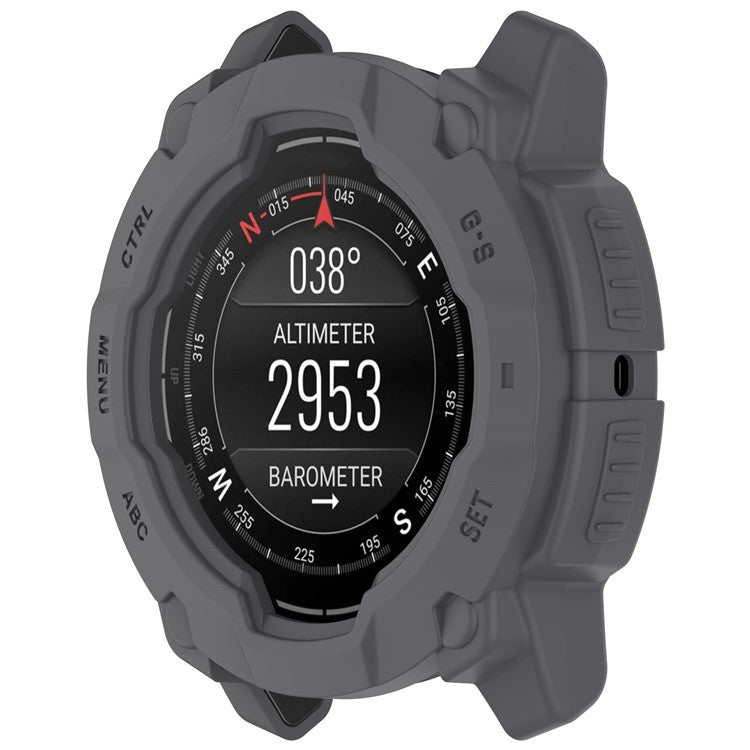 For Garmin Instinct E 45mm Armor Watch Case Shockproof TPU Rugged Protective Cover - Grey