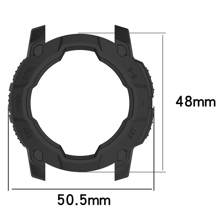 For Garmin Instinct E 45mm Armor Watch Case Shockproof TPU Rugged Protective Cover - Grey