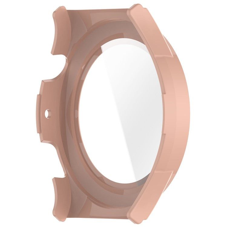 Watch Case for Huami Amazfit Cheetah Round / Cheetah Pro PC Frame Cover with Tempered Glass Screen Film - Pink