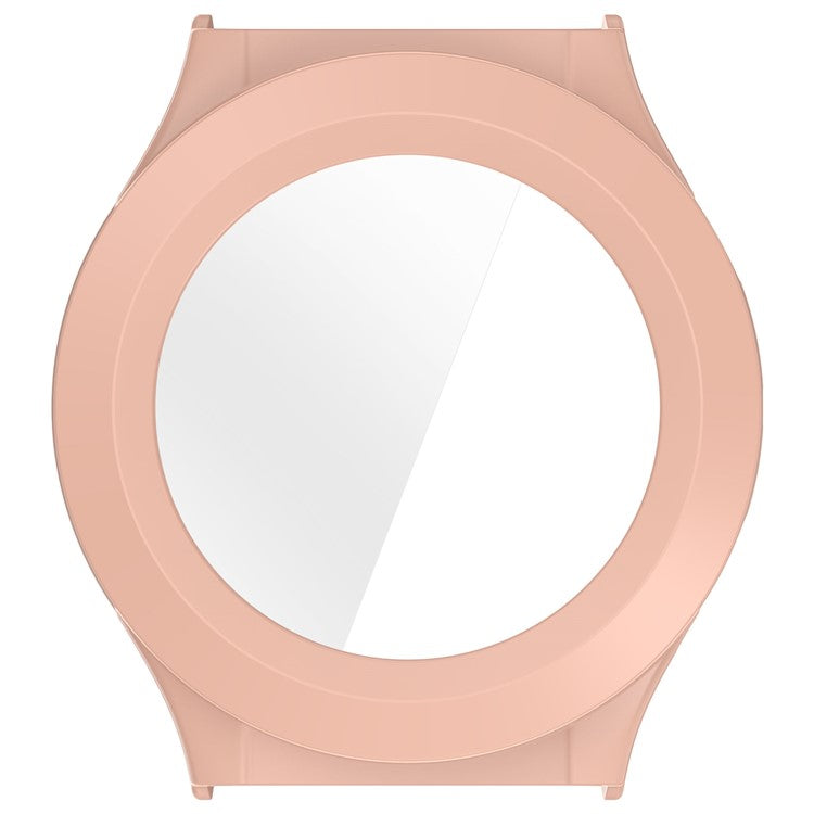 Watch Case for Huami Amazfit Cheetah Round / Cheetah Pro PC Frame Cover with Tempered Glass Screen Film - Pink