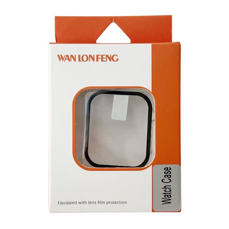 WANLONFENG For Apple Watch Series 9 / 8 / 7 41mm Electroplated Watch Case 2-in-1 PC Frame with Tempered Glass - Pink