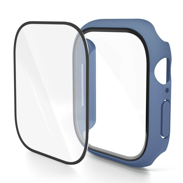 WANLONFENG For Apple Watch Series 10 42mm Watch Case PC Frame with Tempered Glass Screen Protector - Black - Blue