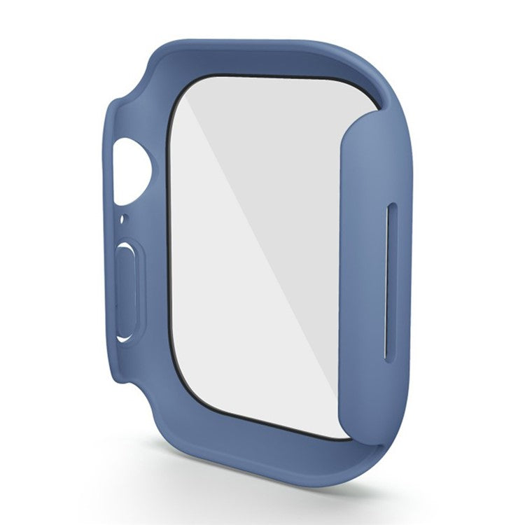 WANLONFENG For Apple Watch Series 10 42mm Watch Case PC Frame with Tempered Glass Screen Protector - Black - Blue
