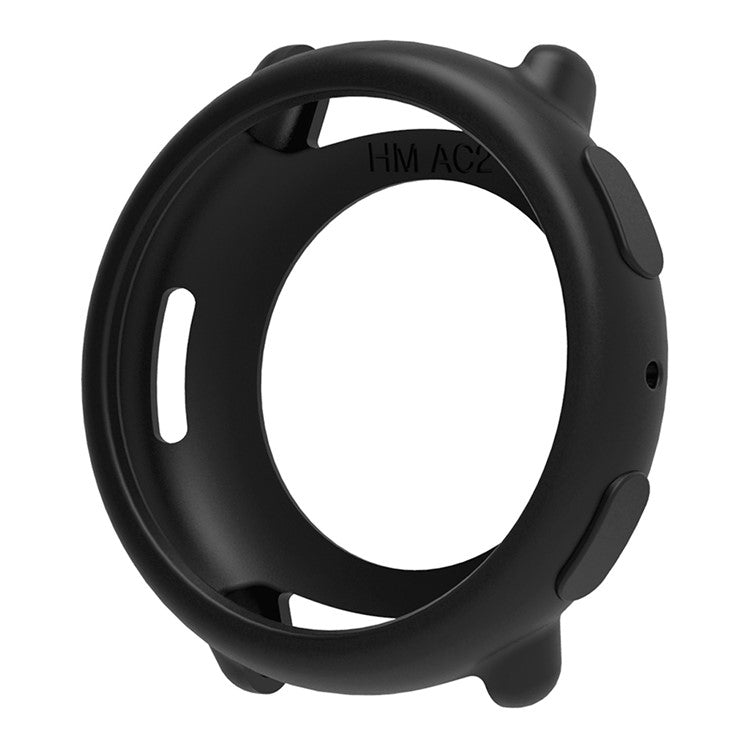 For Huami Amazfit Active 2 Anti Scratch Protective Case Silicone Watch Cover - Black