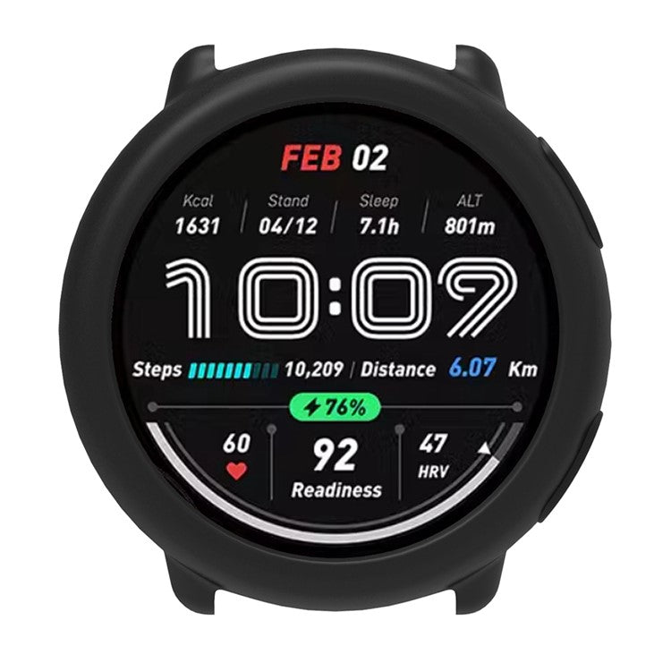 For Huami Amazfit Active 2 Anti Scratch Protective Case Silicone Watch Cover - Black