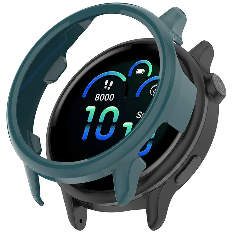 For Garmin Vivoactive 6 Half Coverage Hollow-Out Protective Cover PC Watch Frame Case - Glossy Green