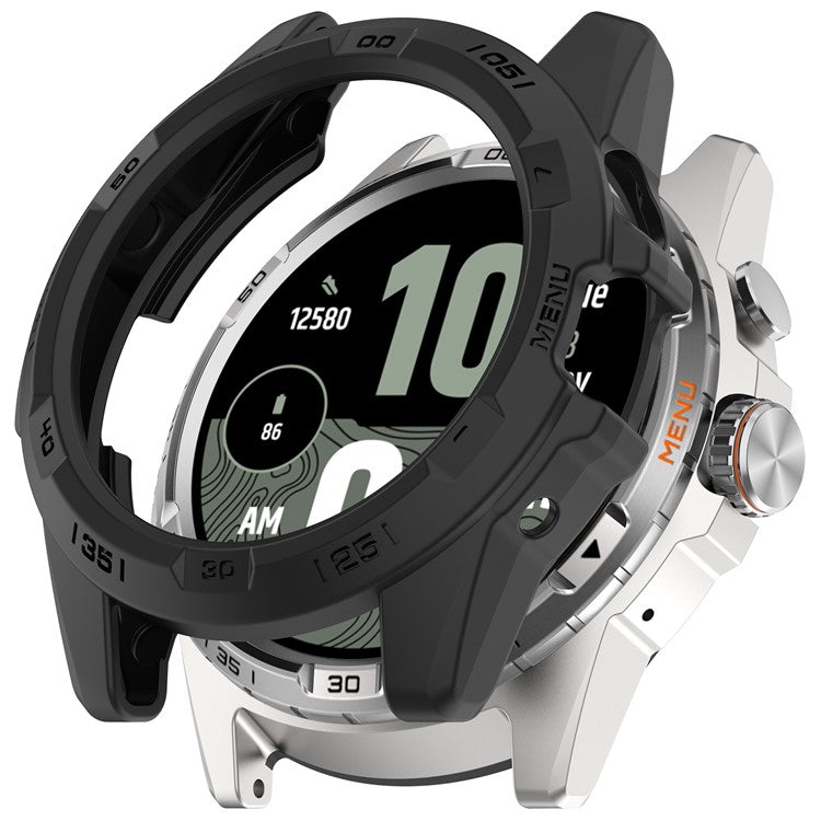 For TicWatch Atlas TPU Watch Case Hollow Shockproof Bumper Frame - Black