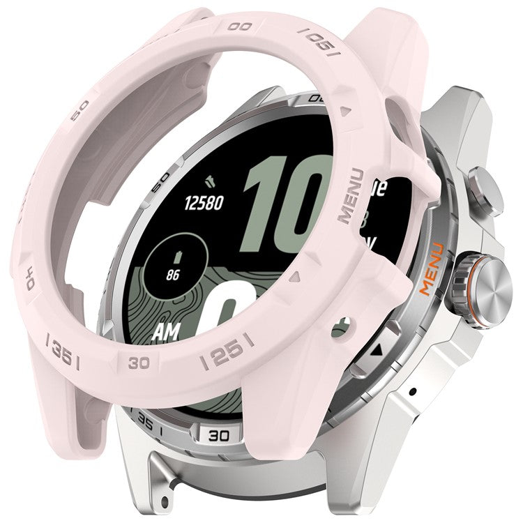 For TicWatch Atlas TPU Watch Case Hollow Shockproof Bumper Frame - Pink