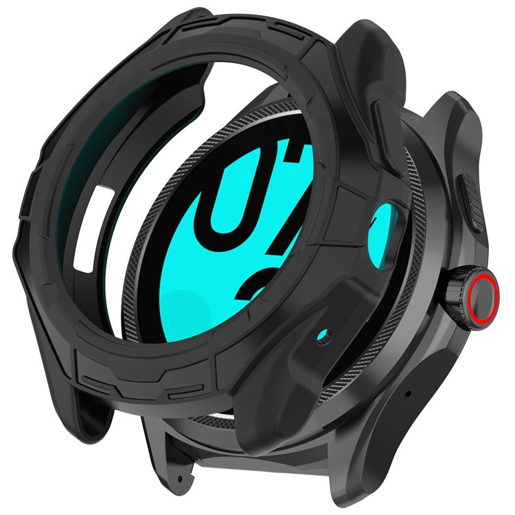 For TicWatch Pro 5 Enduro TPU Protective Case Hollow Design Shockproof Watch Cover - Black