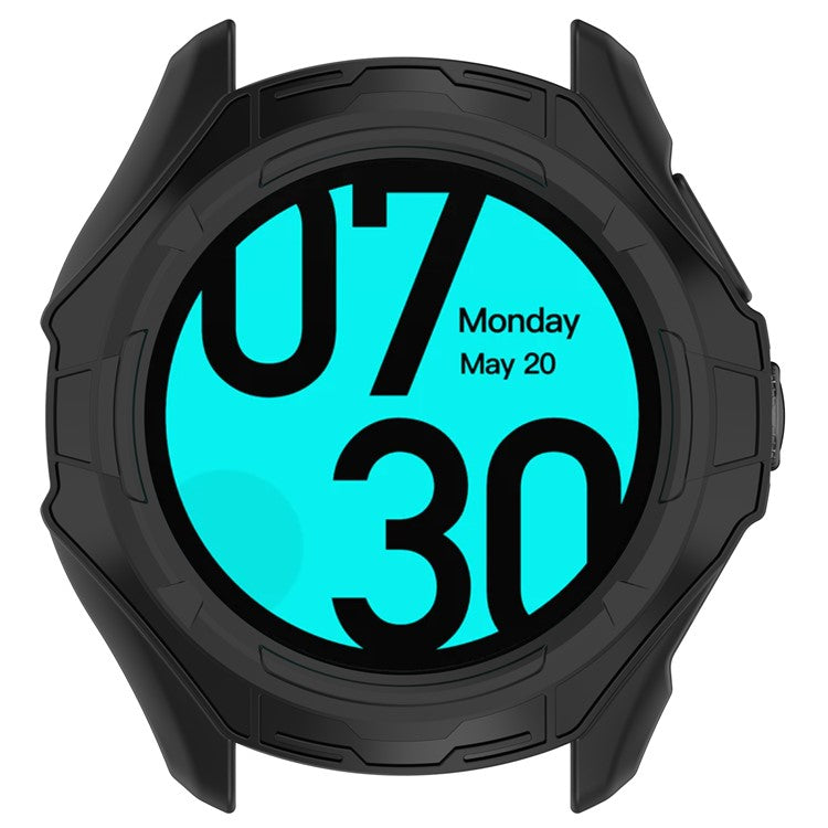For TicWatch Pro 5 Enduro TPU Protective Case Hollow Design Shockproof Watch Cover - Black