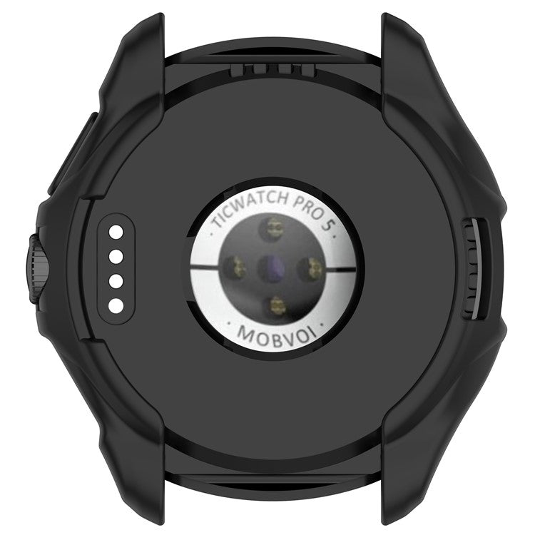 For TicWatch Pro 5 Enduro TPU Protective Case Hollow Design Shockproof Watch Cover - Black