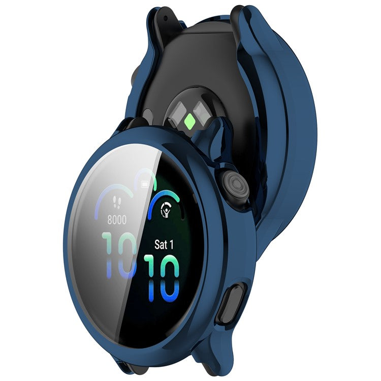 For Garmin Vivoactive 6 Watch Case Full Coverage Flexible TPU Electroplating Cover - Navy Blue
