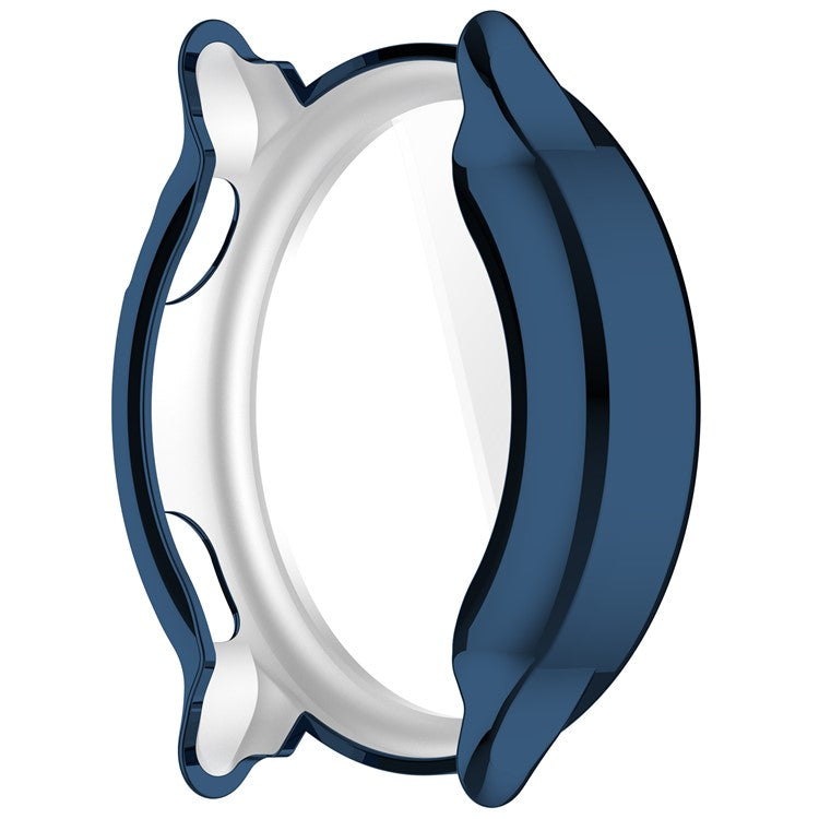 For Garmin Vivoactive 6 Watch Case Full Coverage Flexible TPU Electroplating Cover - Navy Blue