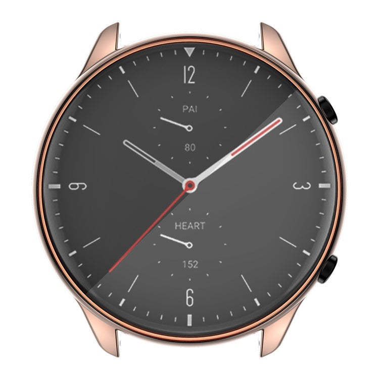 Soft TPU Electroplated Anti-Scratch Smart Watch Frame Case Cover for Huami Amazfit GTR2 - Rose Gold