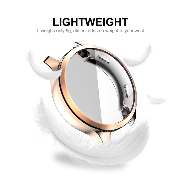 HAT PRINCE Electroplated All-wrapped TPU Protective Watch Case Cover for Garmin Venu 2S 40mm / Vivoactive 4S 40mm - Gold