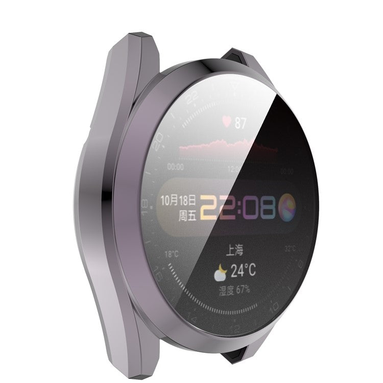 Shockproof Electroplate TPU Watch Frame Case Protector for Huawei Watch 3 Pro 48mm - Grey