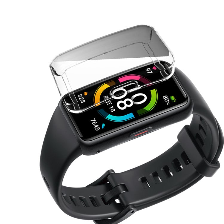Electroplated TPU Full Coverage Smartwatch Protector Case Cover for Huawei Honor 6 - Transparent