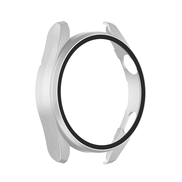 For Huawei Watch 3 Pro Full Coverage PC Protective Cover with Tempered Glass Hard Screen Protector - Silver