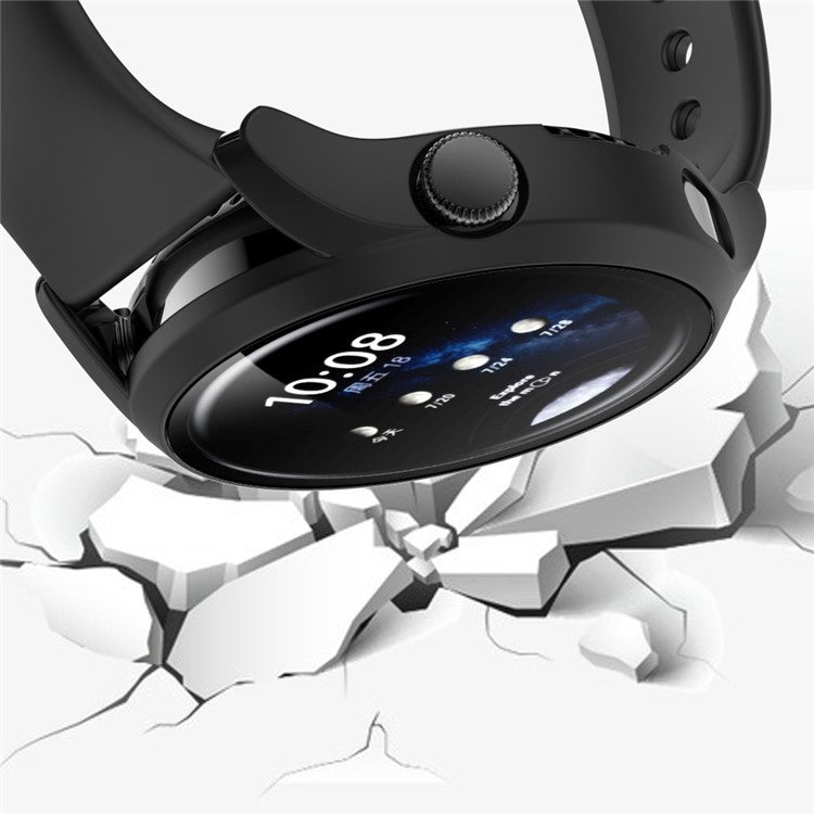 Smartwatch Matte PC Frame Cover with Tempered Glass Screen Protector for Huawei Watch 3 - Black