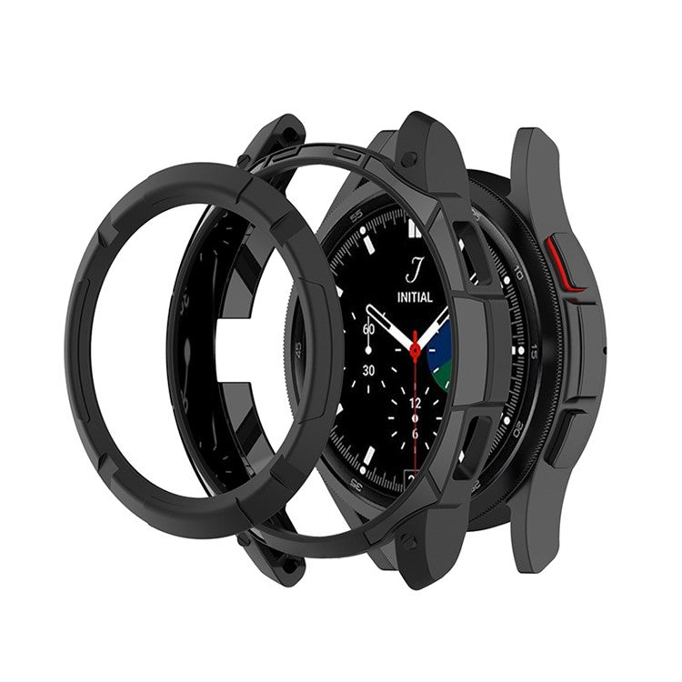 Smart Watch Protective Frame Case with Rotatable Bezel Ring for Samsung Galaxy Watch4 Classic 46mm - Black