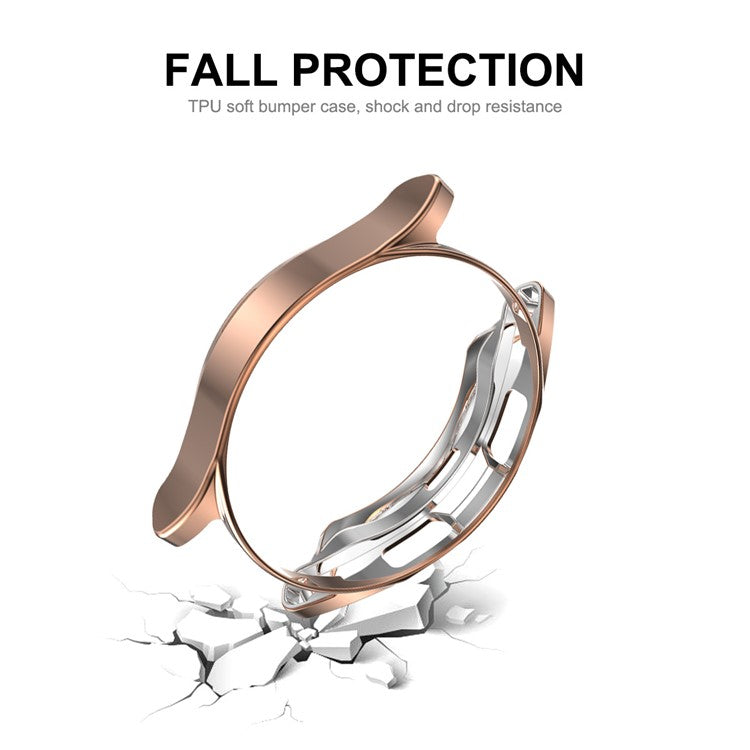 ENKAY HAT PRINCE Electroplating TPU Watch Case Cover with 0.2mm 2.15D 9H Tempered Glass Screen Protector for Samsung Galaxy Watch4 Classic 42mm - Black