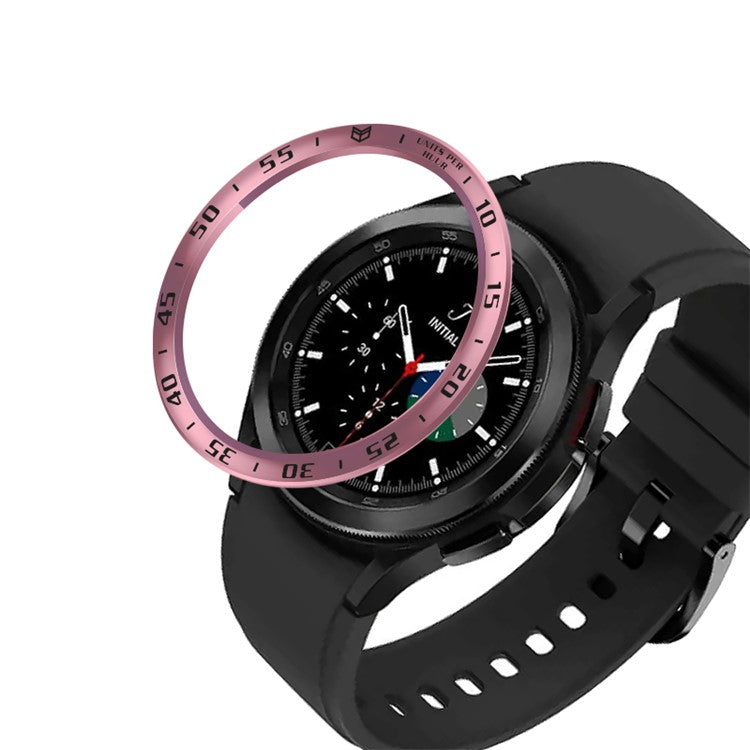 Time Scale Design Stainless Steel Bezel Ring Stickers Ring for Samsung Galaxy Watch4 Classic 42mm - Rose Pink/Black