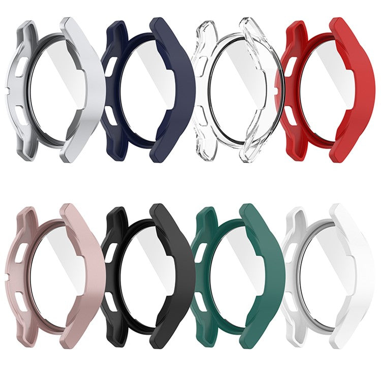 Hard PC Ultra-Thin Scratch-Resistant Bumper Protective Cover with Built in Tempered Glass Screen Protector for Samsung Galaxy Watch4 44mm - Green